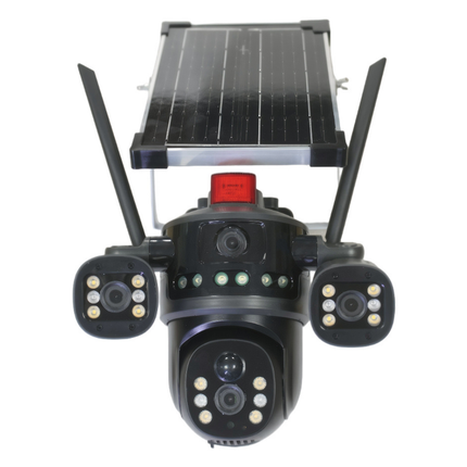 Solar Powered 6MP PTZ Outdoor Security Camera with 4G SIM, WiFi, Night Vision and 8000mAh Battery