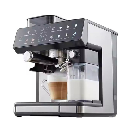 3-in-1 Espresso Coffee Machine with Built-in Grinder & Milk Frother