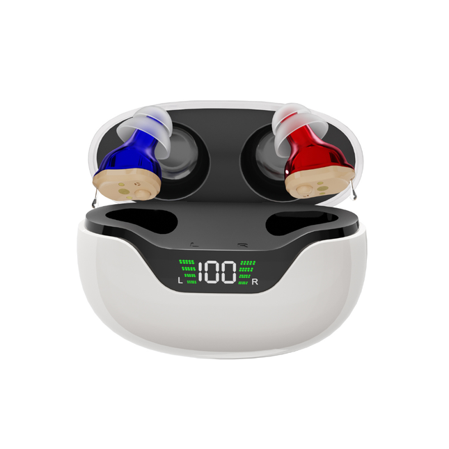 Compact In-Ear Hearing Device Rechargeable 16 Channel Clear Audio Noise Reduction