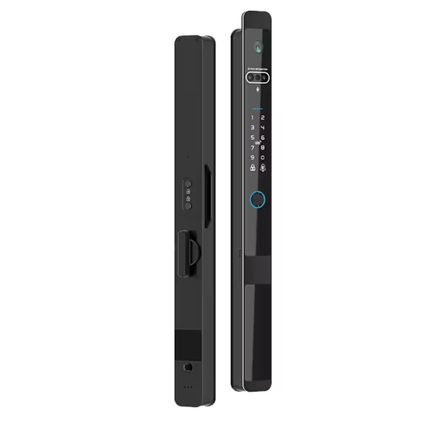WiFi Enabled Smart Glass Door Lock with Fingerprint, Card and Password Entry System