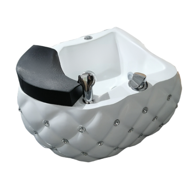 LED Jet Foot Spa Basin with Massage Bubbles, Electric Acrylic Pedicure Bath Bowl
