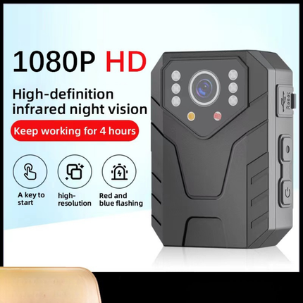 Portable 1080p Body Worn Camera with Night Vision Compact Wearable Recorder