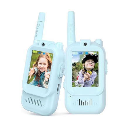 Portable Rechargeable Walkie Talkie Duo with Built-in Camera for Indoor & Outdoor Fun, 100m Reach
