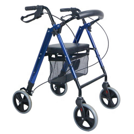 Lightweight Foldable Walker Rollator with Seat and Shopping Basket
