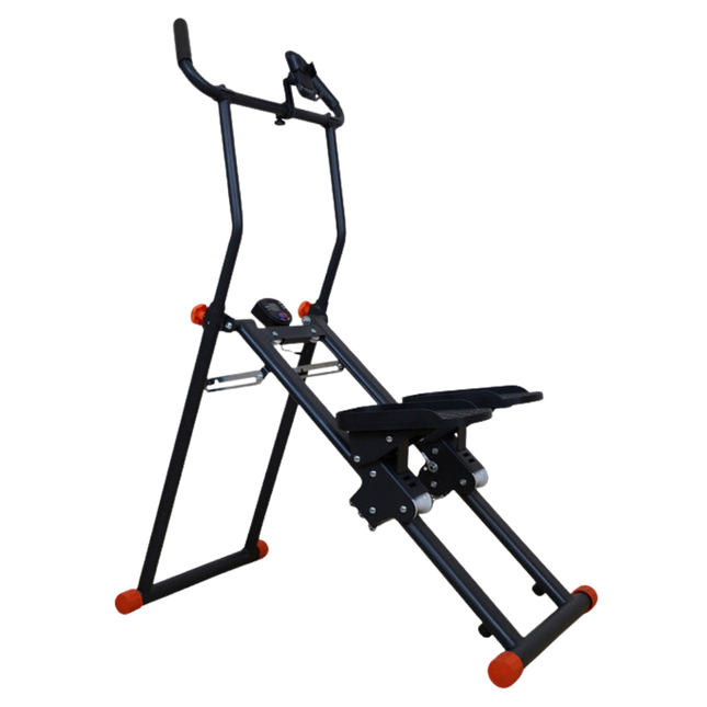Compact Foldable Stepper Adjustable Resistance Full Body Trainer Black