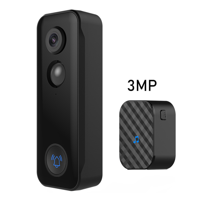 Wireless IP65 Weatherproof Video Doorbell with 2-Way Audio, PIR Motion Detection & 5200mAh Battery