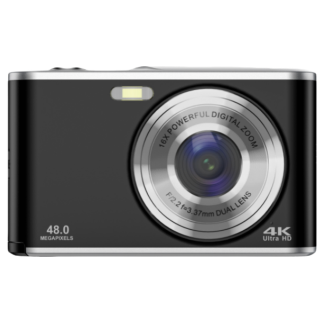 Portable 4K Vlogging Camcorder with 13MP CMOS Sensor & 2.8" LCD Display – Black