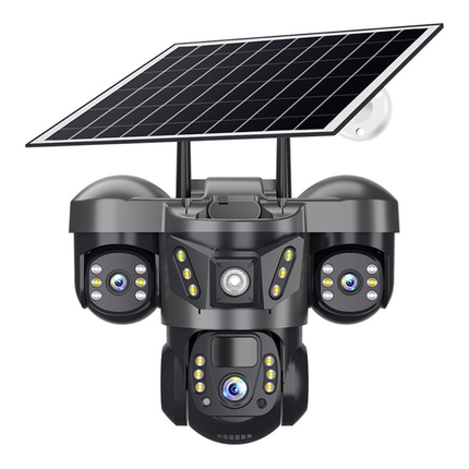 6MP Smart Solar PTZ Security Camera with Triple View System and Full-Color Night Monitoring