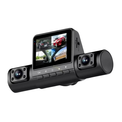 Quad Lens Car Dash Camera with Wide 110 Degree Front View and 2 Inch Display