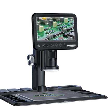 7-Inch HD Screen Microscope with 1600X Zoom, 12MP Camera & Built-In LED Lighting