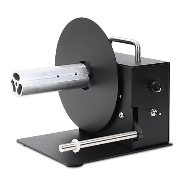 Automatic Electric Label Rewinder Machine Adjustable Speed Compact Design Black