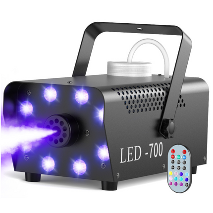 Portable 700W Fog Machine with 8 RGB LED Lights, 3.5m Smoke Output and Wireless Remote