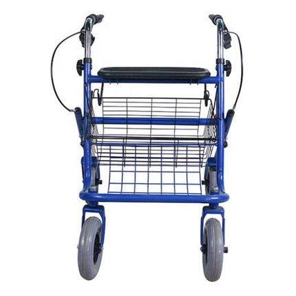 Foldable Mobility Rollator Walker with Padded Seat, Safety Brakes & Support Backrest