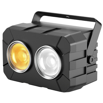 150W Dual COB LED Audience Blinder Stage Light Adjustable White Temperature DMX Controlled Event Lighting