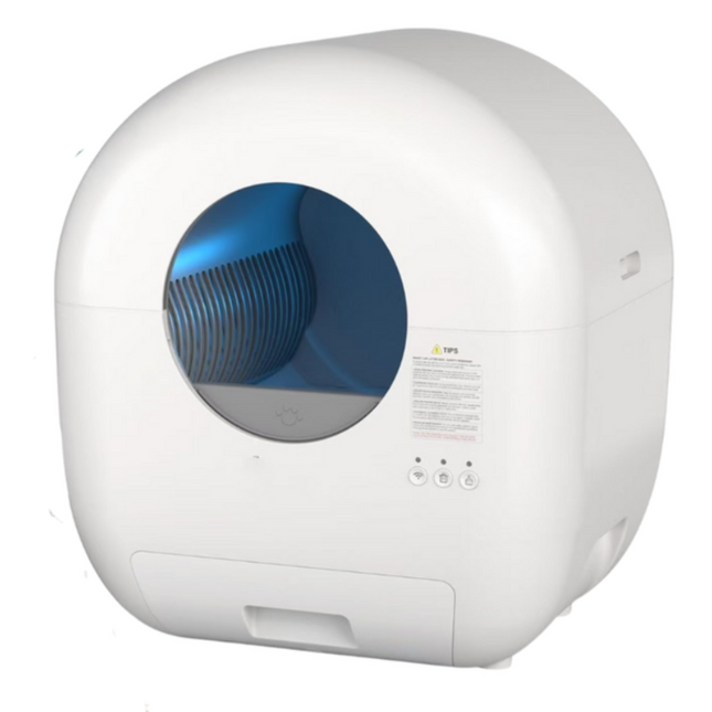 Smart Self-Cleaning Cat Litter Box with App Control, 76L Drum & 13L Removable Waste Bin