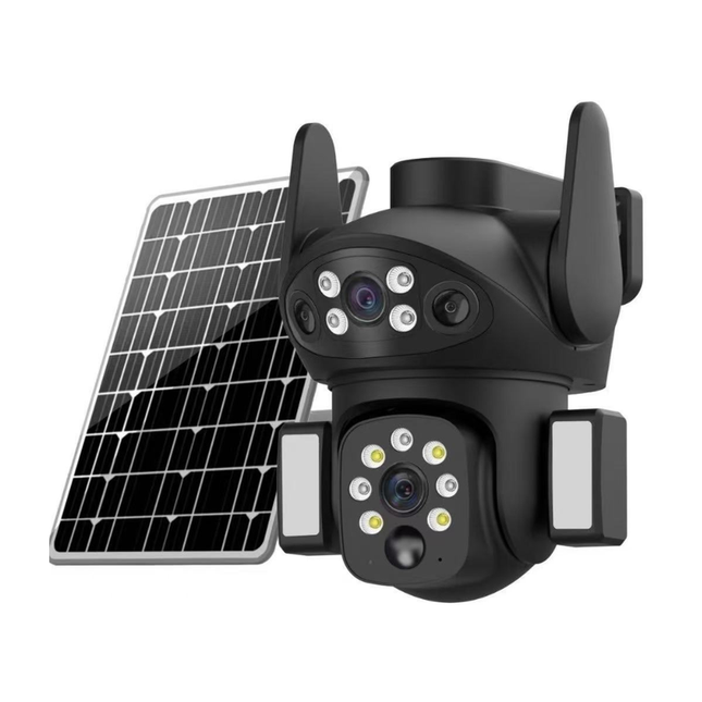 Solar 4G PTZ Security Camera 4MP with Dual View, Long-Life Battery & Full Rotation Control