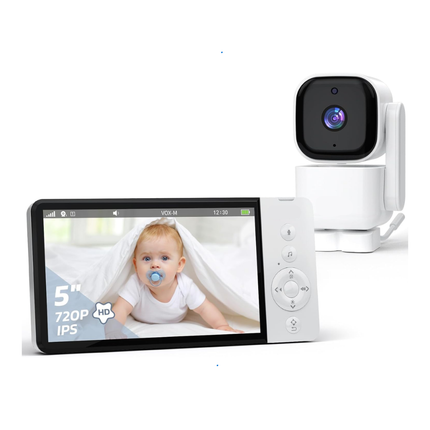 Wireless Video Monitor with 5" Display, 720P Camera, Night Vision, Pan & Tilt, VOX Mode