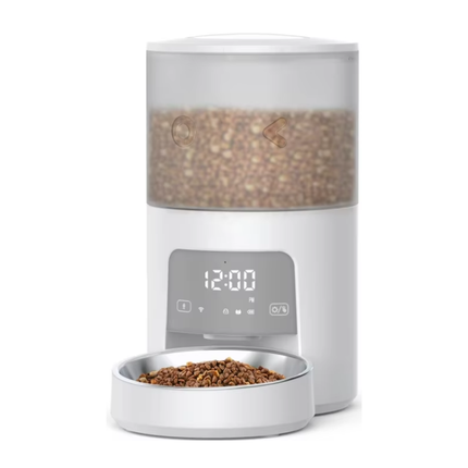 WiFi Automatic Pet Feeder 4L with Stainless Steel Bowl and Programmable Feeding Schedule