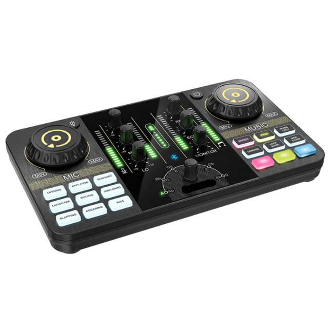 Rechargeable USB Audio Sound Card Mixer for Live Streaming, Recording & Podcasting with Bluetooth Noise Reduction