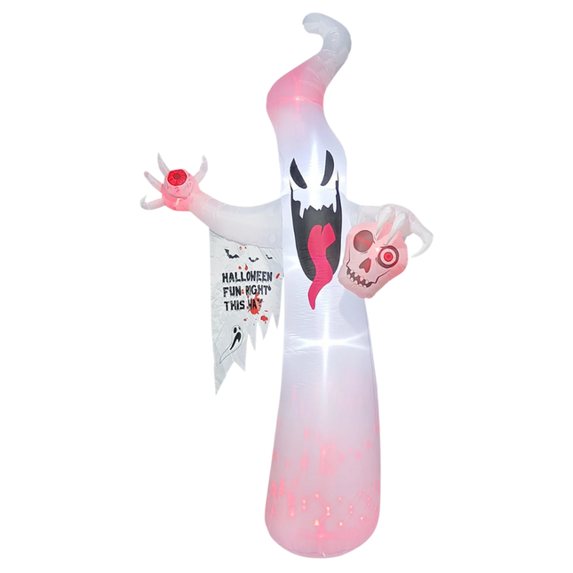 Outdoor 8FT Halloween Ghost Inflatable Decoration with LED Lighting and Easy Setup