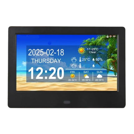 Smart 7-Inch WiFi Desk Clock with Weather Updates, Auto Time Calibration & Slideshow Display