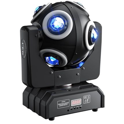 150W RGBW LED Moving Head Stage Light 360 Degree Rotating DJ Party Event Lighting with DMX512 Control