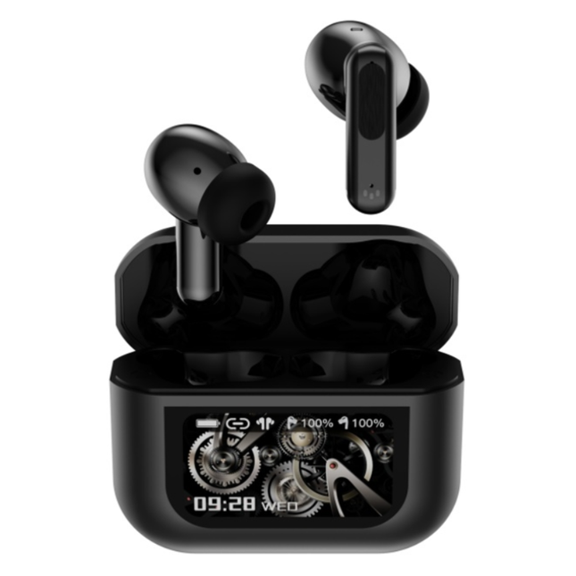 Bluetooth 5.4 Wireless Earbuds with Real-Time App Translation, ANC, Touch Display & Metal Case