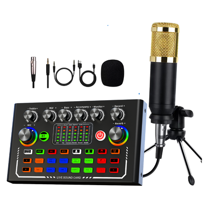 Compact Wireless Sound Card & Microphone with Tripod for PC, Phone, and Streaming