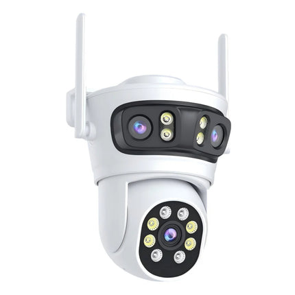 Smart 3MP WiFi Surveillance Camera – Triple View Coverage with Pan & Tilt, Auto Tracking and Full-Color Night Vision