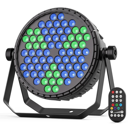 RGB LED Par Lights 2-Pack with Remote Sound Active Stage Lighting for Parties Clubs and Events
