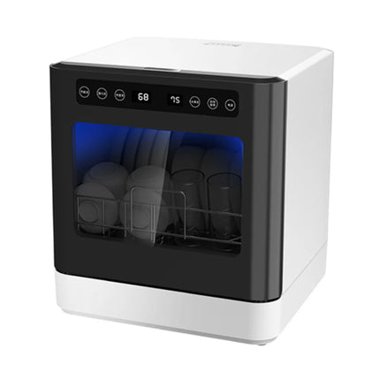 Space-Saving Tabletop Dish Washer, 800W Intensive Wash System with UV Sterilization & Heated Drying