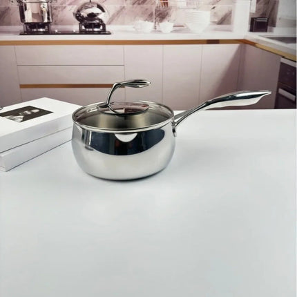 16cm or 18cm Stainless Steel Cooking Pot 2.3mm Thick Deep Saucepan for Milk Soup and Noodles