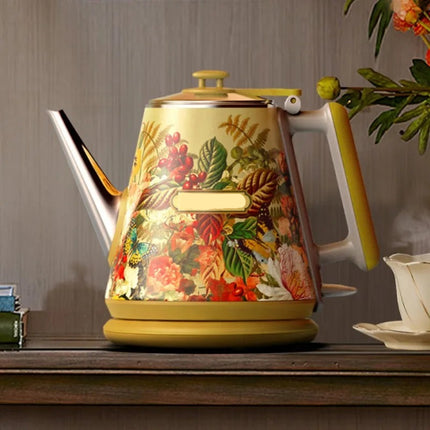 1L Corded Retro Electric Kettle 1360W with Auto Power Off and LED Button