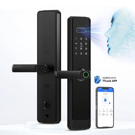 3D Face Recognition Smart Door Lock with HD Camera, Fingerprint & Keypad Access