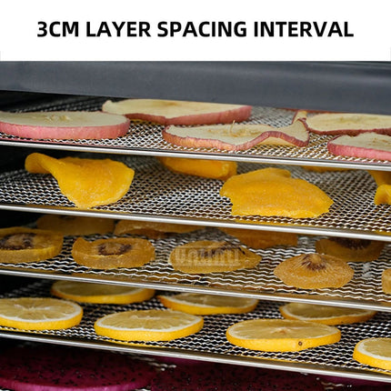Portable 6-Tier Food Dehydrator for Fruits, Vegetables, Meat, and Herbs with Adjustable Timer