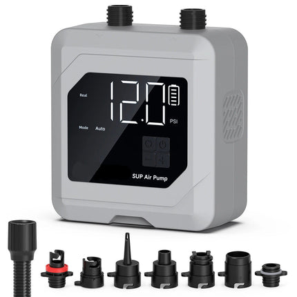 Wireless Electric Air Compressor 20PSI with Rechargeable Battery for Paddle Boards, Inflatable Boats, Camping Tents, and Air Beds