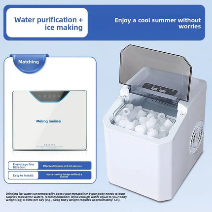 1.3L Portable Countertop Ice Maker 12kg Per Day Automatic Bullet Ice Machine