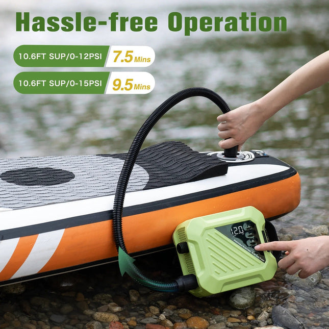 Cordless Dual Stage Electric Air Pump 20PSI with Digital Display and 4000mAh Battery