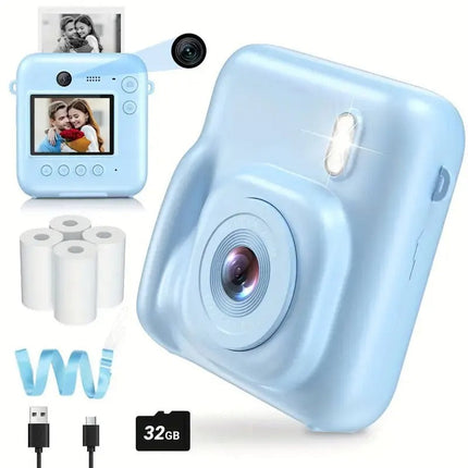 Portable Mini Digital Camera with Instant Thermal Printing and 1080P Video