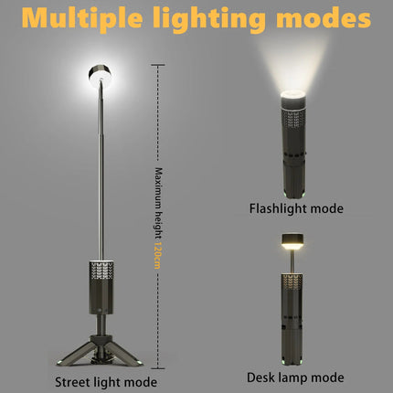 Rechargeable Telescopic Camping Lantern with Flashlight 12000mAh Battery IP65 Waterproof LED Light