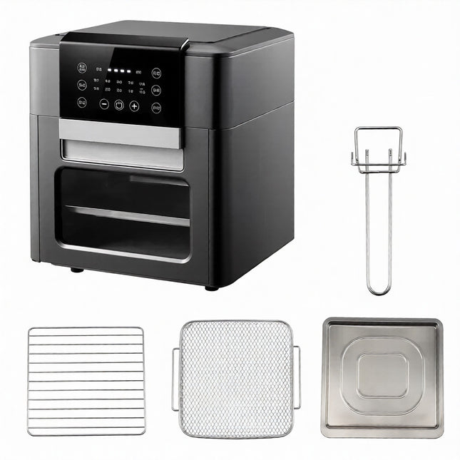 12-Litre Touchscreen Air Fryer Oven 1600W with Viewing Window & Compact Countertop Design