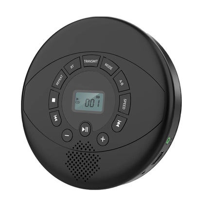Portable Rechargeable CD Player with Built-In Speaker, USB & AUX Input, LCD Display, 1500mAh Battery