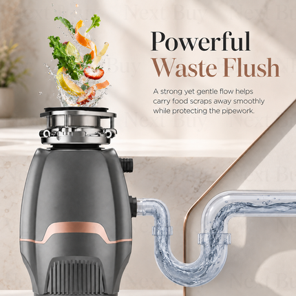 Continuous Feed Kitchen Food Waste Disposer 1150ml 3600RPM DC Motor Dishwasher Compatible