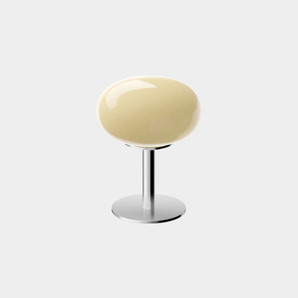 Portable Glass Table Lamp with Dual Color LED Bulb Modern Bedside Atmosphere Light