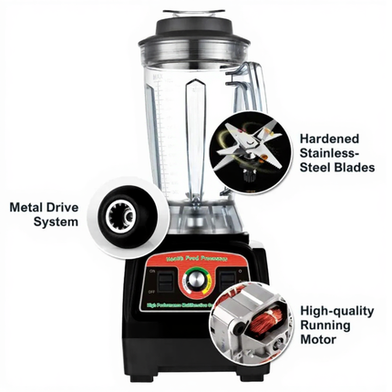 Countertop Blender 3.9L 2800W Manual Speed Control Black