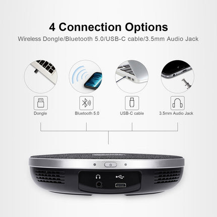Professional Wireless Conference Speakerphone with 360° Voice Pickup and 95dB HD Sound