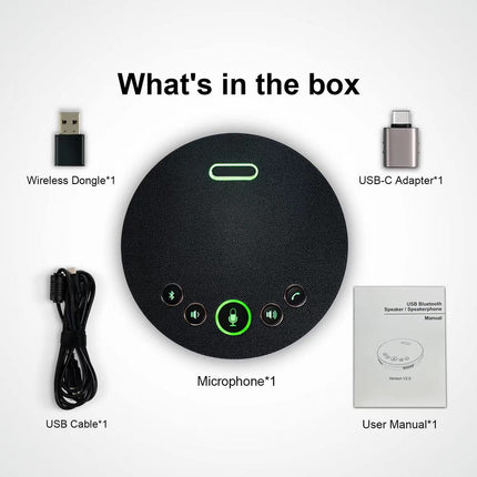 Professional Wireless Conference Speakerphone with 360° Voice Pickup and 95dB HD Sound