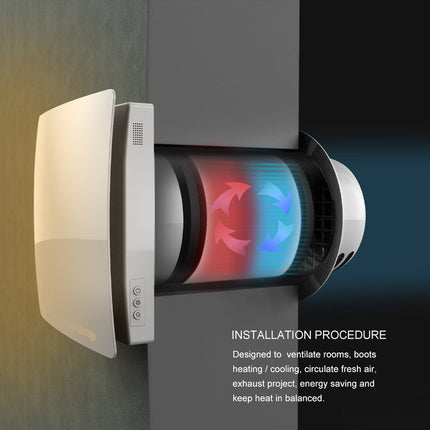 Wall Mounted Heat Recovery Ventilation Unit for Single Room, 60m³/h Airflow