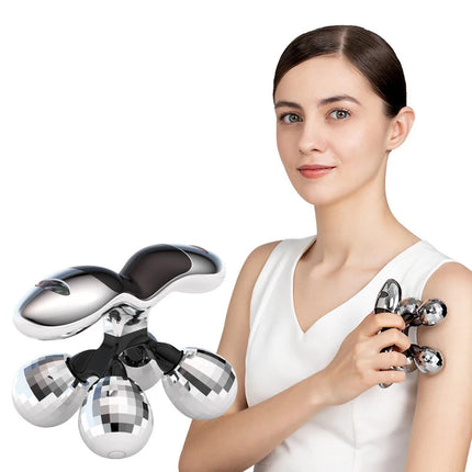 Facial 4-Roller Microcurrent Massager for Skin Firming and Rejuvenation