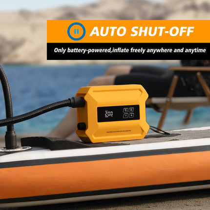 Rechargeable Portable SUP Inflator Pump with Dual Stage 20PSI Air Pressure Control